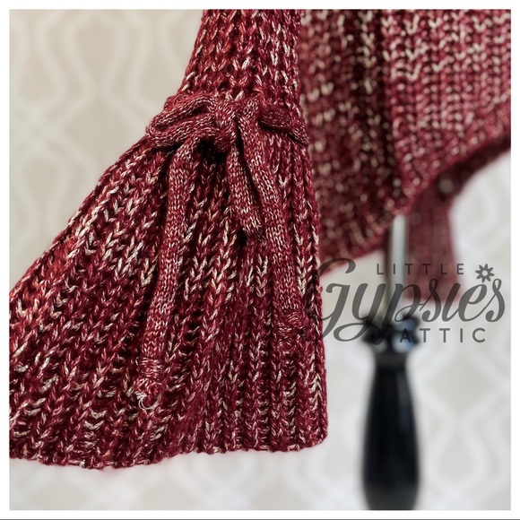 Big Bell Cuffs Burgundy Metallic Sweater - Picture 8 of 13